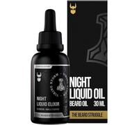 The Beard Struggle Night Huile à barbe élixir liquide - Collection Silver - Viking Storm - Croissance de la barbe plus saine - Huile de croissance de la barbe végétalienne (30 ml)