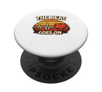 The Beat Goes on - Survivant de Crise Cardiaque - Récupération Cardiaque PopSockets PopGrip Adhésif