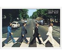 The Beatles Abbey Road Poster musical classique 91,5 x 61 cm + cadre amovible Shinsuke® Maxi MDF blanc, vitre en acrylique