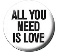 The Beatles - Badge "All You Need Is Love" BS3821 (Taille unique) (Blanc/Noir)