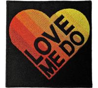 The Beatles - Cœur avec dégradé - Ecusson à repasser "Love Me Do", tissu tissé RO10153 (taille unique) (Noir/Orange/Jaune)