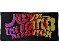 The Beatles - Ecusson à repasser "Hey Jude/Revolution", tissu tissé RO10151 (taille unique) (Noir/Rose/Jaune)