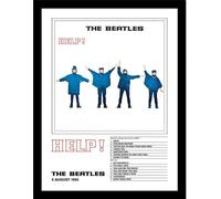 The Beatles - Impression encadrée "Help !" PM10354 (40 cm x 30 cm) (Blanc/Noir/Bleu)