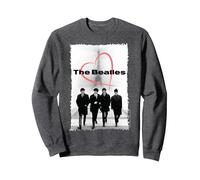 The Beatles Paris France Tour Eiffel Cœur avec Membres Sweatshirt, Unisexe pour Adultes, Chiné Foncé, S