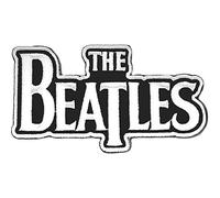 The Beatles Patch Classic Drop T Band Logo Blanc Nouveau Officiel Die Cut Sew On Size One Size