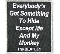 The Beatles - Patch "Everybody's Got Something To Hide Except Me And My Monkey", tissu tissé RO6760 (taille unique) (Noir/Blanc)
