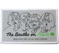 The Beatles - Patch "On Apple", tissu tissé RO8179 (taille unique) (Blanc/Noir)