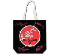 The Beatles - Sac de transport "Love Drum", Impression au dos, Coton RO9823 (Taille unique) (Noir/Blanc)