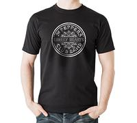 The Beatles T-shirt classique à manches courtes 100 % coton avec imprimé emblématique Sgt Pepper sur le devant Disponible en tailles S, M, L, XL et XXL - Noir - Medium