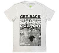 The Beatles T-shirt Let it Be Rooftop Shot Nue Officiel Blanc, Blanc., M