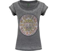 The Beatles - T-Shirt Burnout Col - Sgt Pepper Drum - Woman (Xl)
