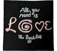 The Beatles - Tissu tissé - Ecusson thermocollant "All You Need Is Love" - Polyester RO10103 (Taille unique) (Noir/Rose/Bleu)
