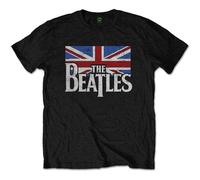 The Beatles Tričko Drop T Logo & Vintage Flag Uni Noir 2XL