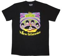 The Beatles - "Yellow Submarine Heads In Circles V2" T-Shirt für Herren/Damen Uni RO11811 (M) (Schwarz)