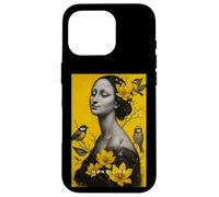 The Beautiful Cute Mona Lisa with Flowers & Birds Graphic Coque pour iPhone 16 Pro