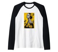 The Beautiful Cute Mona Lisa with Flowers & Birds Graphic Manche Raglan