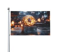 The Beauty of Light Drapeau double face de 0,9 x 1,5 m - Bannière robuste pour décoration extérieure et de jardin, impression double face, facile à installer