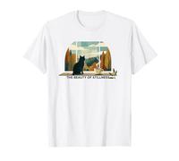 The Beauty of Stillness Retro Cat & Coffee T-Shirt
