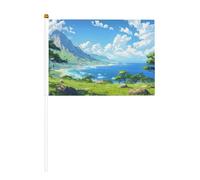 The beauty of the seaside Petits drapeaux sur bâtons - Durable 14 x 21 cm Mini drapeaux pour cour, jardin et décoration extérieure, lot de 6 et 12