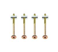 The Bed Slats Company Lot de 4 écrous à goupilles transversales M6 x 14 mm avec boulons de raccordement de 130 mm pour meubles pour lits superposés et berceaux