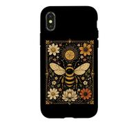 The Bee Carte de Tarot Vintage Motif Floral Cottagecore Botanique Coque pour iPhone X/XS
