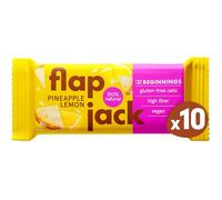 The BEGINNINGS Flapjack à l’avoine Ananas & Citron - 10 x 60 g (600 g) - barres d’avoine, barre de céréales - vegan, sans gluten - riche en fibres