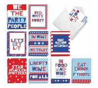 The Best Card Company AM3187OCB-B2x10 Lot de 20 cartes assorties pour toutes les occasions avec enveloppes Motif Amérique et alcool 10 x 13 cm