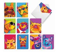 The Best Card Company AM3499OCB-B2x10 Bold Bulldogs Lot de 20 cartes avec enveloppes pour toutes les occasions 10 x 13 cm