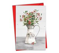 The Best Card Company - Carte de vœux de Noël avec enveloppe (11,7 x 17,5 cm) - Jolly Jugs-Holly C9547DXSG