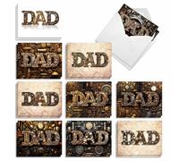 The Best Card Company Lot de 20 cartes assorties pour la fête des pères 10,2 x 13,9 cm avec enveloppes (10 motifs, 2 de chaque) lettres pour papa AM10989FDG-B2x10