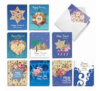 The Best Card Company - Lot de 20 cartes de Pâques assorties en vrac 10 x 13 cm avec enveloppes (10 motifs, 2 de chaque) cartes de vacances juives Matzo et plus encore AM9159PAG-B2x10