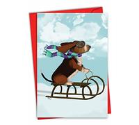 The Best Card Company Noel Animals-Dog C9558IXSG Carte de vœux de Noël avec enveloppe 11,6 x 17 cm