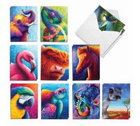 The Best Card Company Vivid Wildlife AM8884OCB-B2x10 Lot de 20 cartes avec enveloppes assorties 10,2 x 13 cm