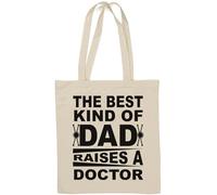 The Best Kind of Dad Raises A Doctor Sac fourre-tout en coton naturel Blanc