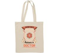 The Best Kind of Mom Raises A Doctor Yes My Son Bought Be This Sac fourre-tout en coton naturel Blanc