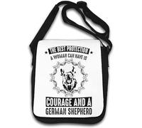 The Best Protection A Woman Can Have Is Courage And A German Shepherd Sac à bandoulière Blanc