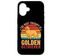 The Best Therapy is Golden Retriever Coque pour iPhone 16