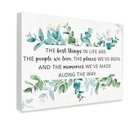 The Best Things In Life Are The People We Love Wall Decor Inspirational Quotes Sage Canvas for Office Workplace Home Living Room Decor(Framed,08x12inch(20x30cm))