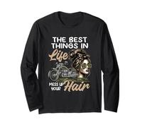 The Best Things in Life Mess Up Your Hair Moto Women Manche Longue