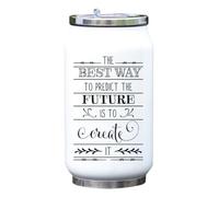 The Best Way to Preditct The Future is to Create It Bouteille isotherme pour canette de boisson Blanc