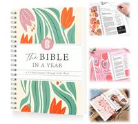 The Bible In A Year - A 52-Week Journey Through God's Word - Guide d'étude de la Bible pour femme - Guide de lecture et de réflexion à spirale avec espace pour notes (A5 21 x 14 cm)