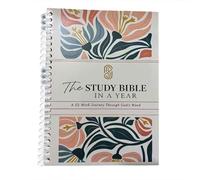 The Bible In A Year - Planificateur d'étude de 52 semaines pour femme, reliure à spirale, lecture quotidienne des écritures