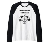 The Bible is My Compass - Joshua 1:8 Christian Faith Camping Manche Raglan