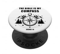 The Bible is My Compass - Joshua 1:8 Christian Faith Camping PopSockets PopGrip Adhésif
