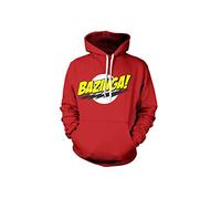 The Big Bang Theory Officiellement sous Licence Bazinga Super Logo Sweatshirt à Capuche (Rouge), Small