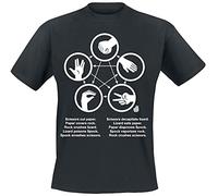 Big Bang Theory The Rock Paper Scissors Lizard Spock Homme T-Shirt Manches Courtes Noir XXL