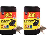 The Big Cheese Boîte à appât pour Rats et Souris, Utilisation sans Danger du Poison raticide, Noir (Lot de 2)