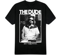 The Big Lebowski The Dude Photo Schwarz Herren Erwachsene T-Shirt Tee Size XL