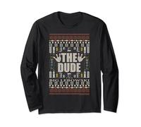The Big Lebowski The Dude Ugly Christmas Sweater Manche Longue