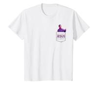 The Big Lebowski The Jesus Pocket Hit T-Shirt, Enfant, Blanc, 2 Ans